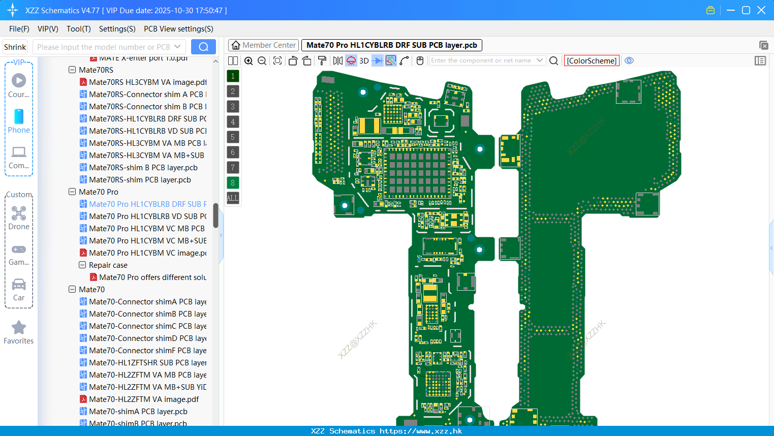 Huawei Mate70 Pro HL1CYBLRB DRF SUB PCB Layer